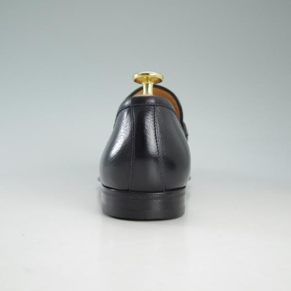 極美品★(伊)タニノクリスチー SIZE 5.5【定価10万円以上★ローファー】125128/スリッポン/シボ革/黒/メンズ/TANINO CRISCI★d658