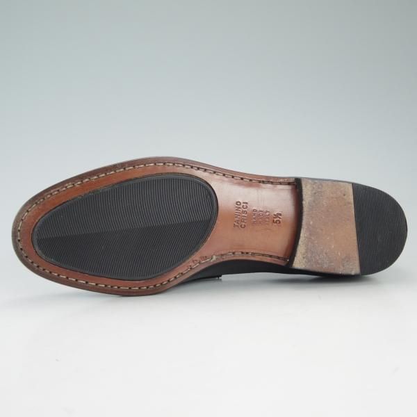極美品★(伊)タニノクリスチー SIZE 5.5【定価10万円以上★ローファー】125128/スリッポン/シボ革/黒/メンズ/TANINO CRISCI★d658