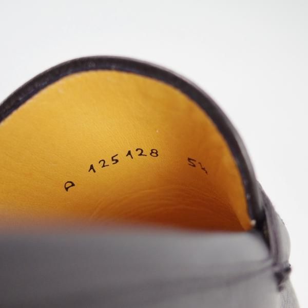 極美品★(伊)タニノクリスチー SIZE 5.5【定価10万円以上★ローファー】125128/スリッポン/シボ革/黒/メンズ/TANINO CRISCI★d658