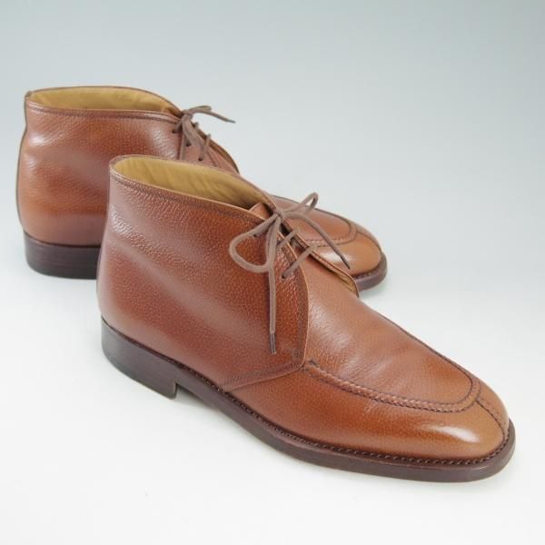 美品★(伊)タニノクリスチー SIZE 7【貴重★ブラックラピド製法】チャッカブーツ/グレインレザー/茶/メンズ/TANINO CRISCI★d659