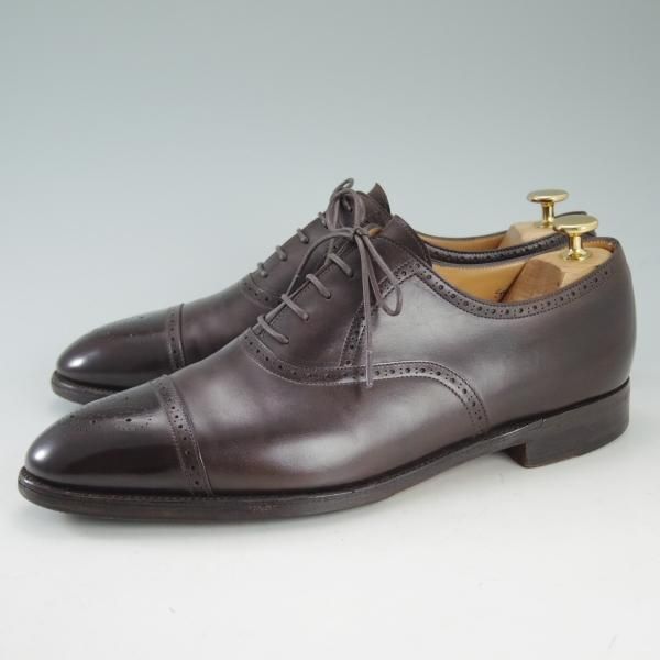 美品★ジョンロブ 8E【★ミスティカーフ/SAUNTON/7000ラスト】セミブローグ/カーフ/濃茶/メンズ/JOHN LOBB★d660