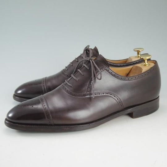 美品★ジョンロブ 8E【★ミスティカーフ/SAUNTON/7000ラスト】セミブローグ/カーフ/濃茶/メンズ/JOHN LOBB★d660