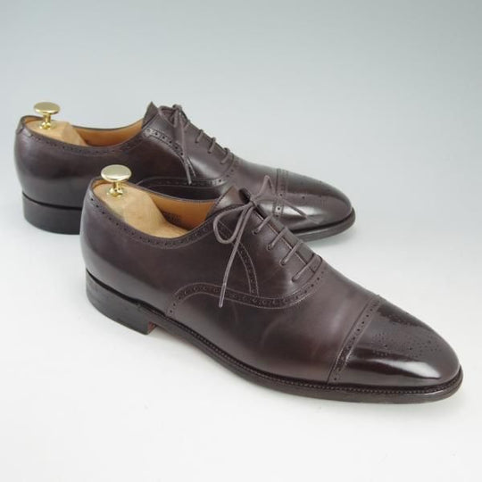 美品★ジョンロブ 8E【★ミスティカーフ/SAUNTON/7000ラスト】セミブローグ/カーフ/濃茶/メンズ/JOHN LOBB★d660