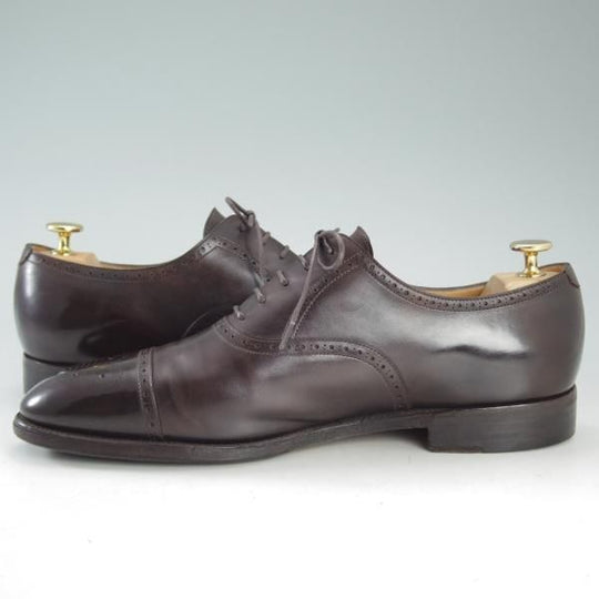 美品★ジョンロブ 8E【★ミスティカーフ/SAUNTON/7000ラスト】セミブローグ/カーフ/濃茶/メンズ/JOHN LOBB★d660