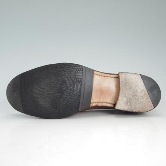 極上★(台湾)神匠/シンショウ SIZE 6.5【貴重★コードバン仕様/ナチュラル〜マホガニー系色】コインローファー/薄茶/メンズ★d662