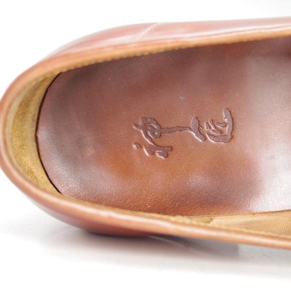 極上★(台湾)神匠/シンショウ SIZE 6.5【貴重★コードバン仕様/ナチュラル〜マホガニー系色】コインローファー/薄茶/メンズ★d662