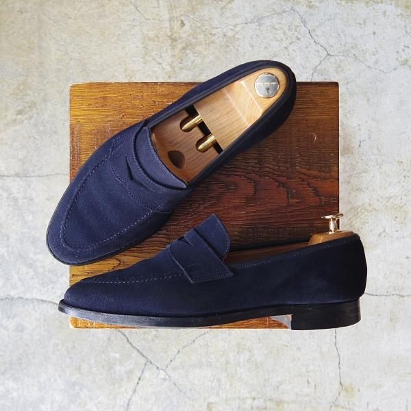 クロケット＆ジョーンズのSYDNEY 6E ネイビー クロケットアンドジョーンズ CROCKETT\u0026JONES SYDNEY スエード コイン