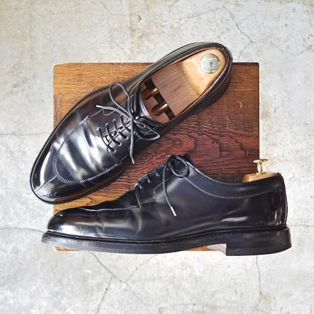 美品★クロケット&ジョーンズ 8.5E【ダイナイトソール仕様★SHELTON/325ラスト】Uチップ/キャバレリーカーフ/黒/Crockett&Jones★d669