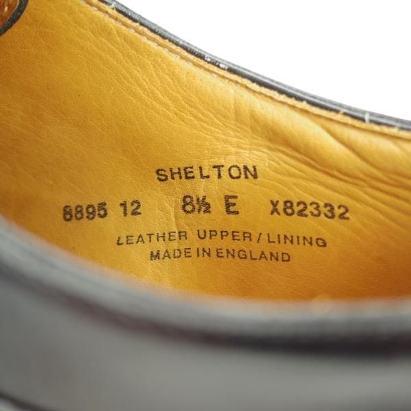 美品★クロケット&ジョーンズ 8.5E【ダイナイトソール仕様★SHELTON/325ラスト】Uチップ/キャバレリーカーフ/黒/Crockett&Jones★d669