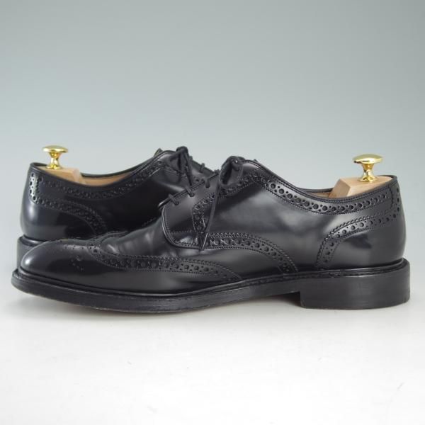 極上★(英)チーニー製 US8.5E/UK8【貴重★ポールスチュアート別注/Stuart's Choice】フルブローグ/黒/メンズ/Paul Stuart/CHEANEY★d670