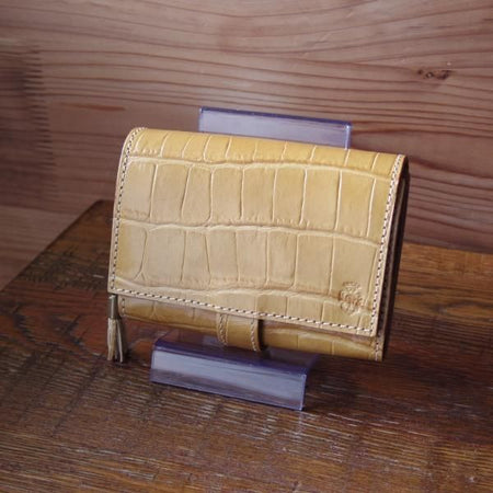 未使用★フェリージ/Felisi【★二つ折り財布/3500/SA/コロコロ】エンボスレザー/本革/レザー/ライトブラウン/薄茶/メンズ&レディース兼★d671