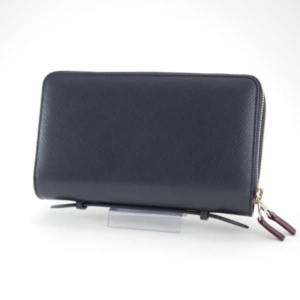 ほぼ未使用★(英)スマイソン/SMYTHSON【定価￥91,000-★Panama/ダブルジップ/トラベルウォレット】財布/パスポートケース/メンズ&レディース兼★d672