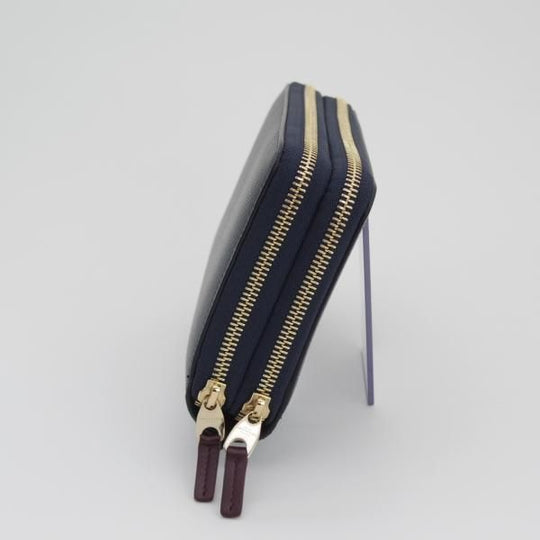 ほぼ未使用★(英)スマイソン/SMYTHSON【定価￥91,000-★Panama/ダブルジップ/トラベルウォレット】財布/パスポートケース/メンズ&レディース兼★d672