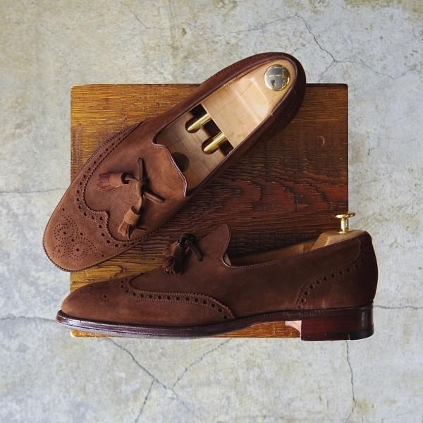 極上★チャーチ UK7.5程度/85D【貴重(英)Alan McAfee別注★アンテロープ革/REAL CAPE BUCK】タッセルローファー/メンズ/Church's★d677