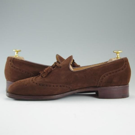 極上★チャーチ UK7.5程度/85D【貴重(英)Alan McAfee別注★アンテロープ革/REAL CAPE BUCK】タッセルローファー/メンズ/Church's★d677