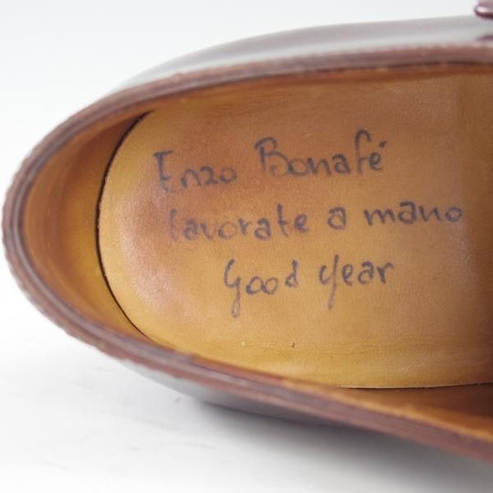 極上★(伊)エンツォ・ボナフェ UK5.5程度【定価￥178,200-★コードバン仕様】ダブルモンク/EB-02C/赤茶/メンズ/Enzo Bonafe★d679