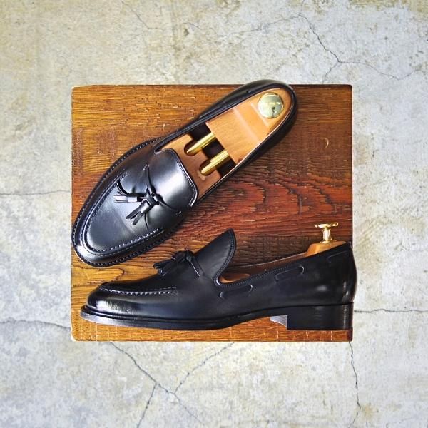 極美品★(伊)エルメネジルド・ゼニア(レディース) SIZE 36【★タッセルローファー】カーフ/黒/Ermenegildo Zegna★d684