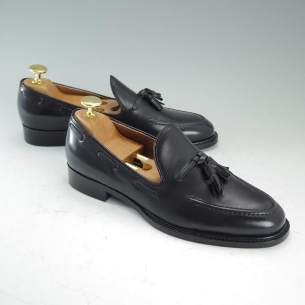 極美品★(伊)エルメネジルド・ゼニア(レディース) SIZE 36【★タッセルローファー】カーフ/黒/Ermenegildo Zegna★d684