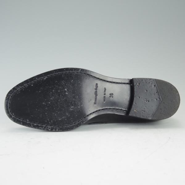 極美品★(伊)エルメネジルド・ゼニア(レディース) SIZE 36【★タッセルローファー】カーフ/黒/Ermenegildo Zegna★d684