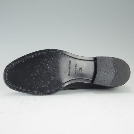 極美品★(伊)エルメネジルド・ゼニア(レディース) SIZE 36【★タッセルローファー】カーフ/黒/Ermenegildo Zegna★d684