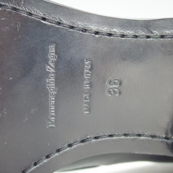 極美品★(伊)エルメネジルド・ゼニア(レディース) SIZE 36【★タッセルローファー】カーフ/黒/Ermenegildo Zegna★d684