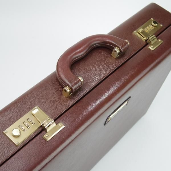 極上★バーバリー/Burberrys【貴重★アタッシュケース】メンズ ビジネス バッグ/レザー ブリーフケース/茶★N5352