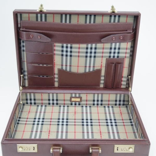極上★バーバリー/Burberrys【貴重★アタッシュケース】メンズ ビジネス バッグ/レザー ブリーフケース/茶★N5352