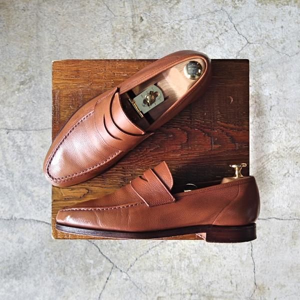極上★クロケット&ジョーンズ 5E【★ビームスF別注/CAMDEN】366ラスト/コインローファー/茶/メンズ/BEAMS F/Crockett&Jones★d686