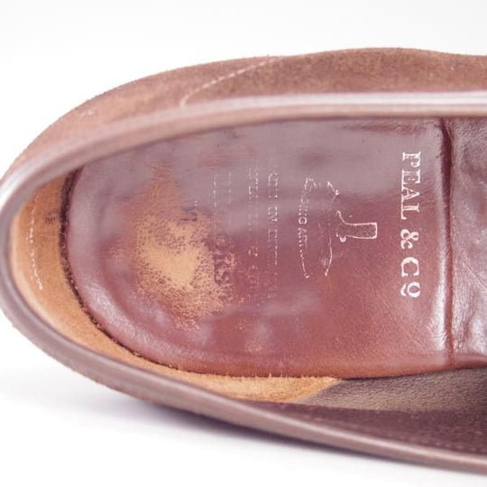 ★クロケット&ジョーンズ UK7程度【★ブルックスブラザーズ別注/Peal&co】コインローファー/スエード/濃茶/メンズ/Crockett&Jones★d687