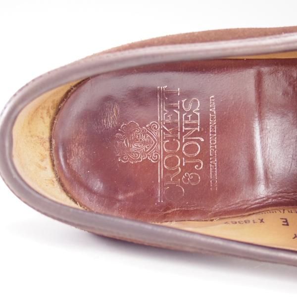 極上★クロケット&ジョーンズ 6E【ダイナイトソール仕様★SYDNEY】341ラスト/コインローファー/スエード/茶/メンズ/Crockett&Jones★d688