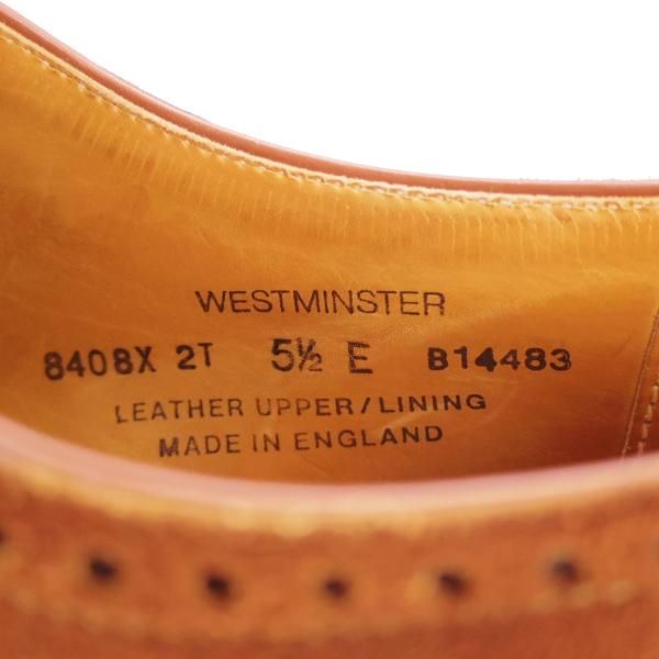 極上★クロケット&ジョーンズ 5.5E【定番★WESTMINSTER/ウエストミンスター】セミブローグ/スエード/茶/メンズ/Crockett&Jones★d689