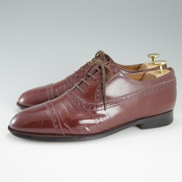 極上★チャーチ 70F/UK7【旧チャーチ★ブックバインダーカーフ/84ラスト】3都市ロゴ/KENTON/セミブローグ/茶/メンズ/Church's★d691