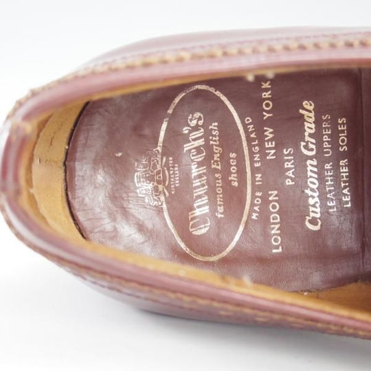 極上★チャーチ 70F/UK7【旧チャーチ★ブックバインダーカーフ/84ラスト】3都市ロゴ/KENTON/セミブローグ/茶/メンズ/Church's★d691