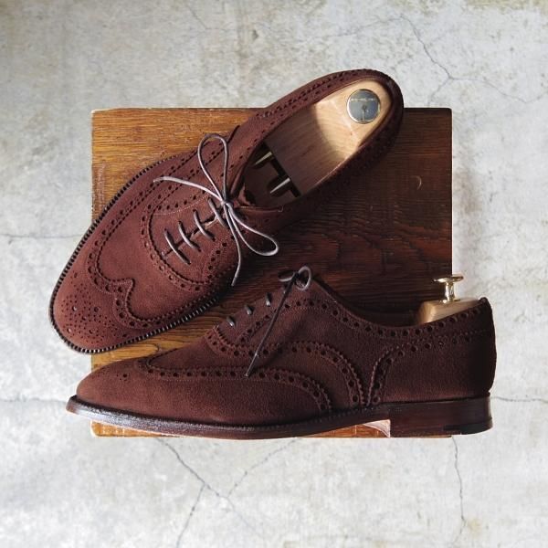 極上★チャーチ 85G/UK8.5【貴重★アンテロープ革/REAL CAPE BUCK/旧チャーチ】73ラスト/3都市ロゴ/フルブローグ/茶/Church's★d692