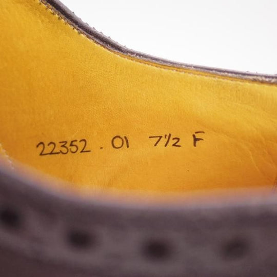 極上★(英)グレンソン 7.5F【★フットマスター/footmaster/セミブローグ】22352-01/セミブローグ/カーフ/黒/メンズ/GRENSON★d693