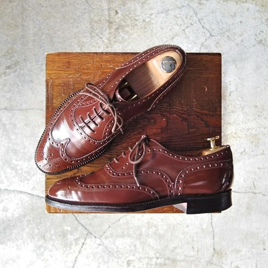 極上★チャーチ 55F/UK5.5【旧チャーチ★HICKSTEAD/ブックバインダーカーフ】3都市ロゴ/84ラスト/フルブローグ/茶/メンズ/Church's★d698