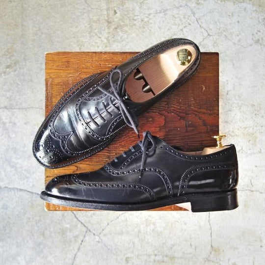 極上★チャーチ 70F/UK7【貴重★100ラスト/CHETWYND/チェットウインド】4都市ロゴ/フルブローグ/カーフ/黒/メンズ/Church's★d699