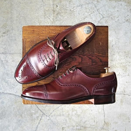 美品★クロケット&ジョーンズ 7E【★ポールスミス別注/CHAIRMAN】366ラスト/セミブローグ/赤茶/メンズ/Paul Smith/Crockett&Jones★d700