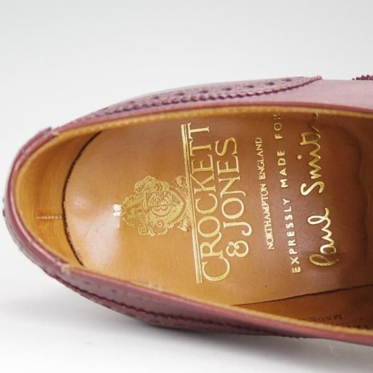 美品★クロケット&ジョーンズ 7E【★ポールスミス別注/CHAIRMAN】366ラスト/セミブローグ/赤茶/メンズ/Paul Smith/Crockett&Jones★d700