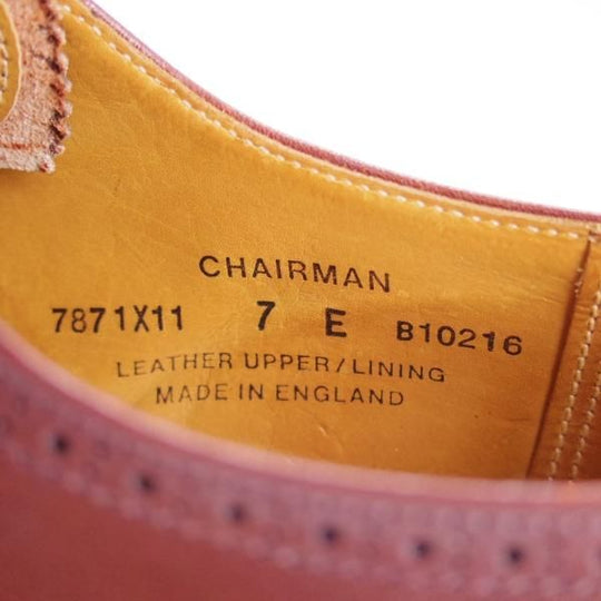 美品★クロケット&ジョーンズ 7E【★ポールスミス別注/CHAIRMAN】366ラスト/セミブローグ/赤茶/メンズ/Paul Smith/Crockett&Jones★d700