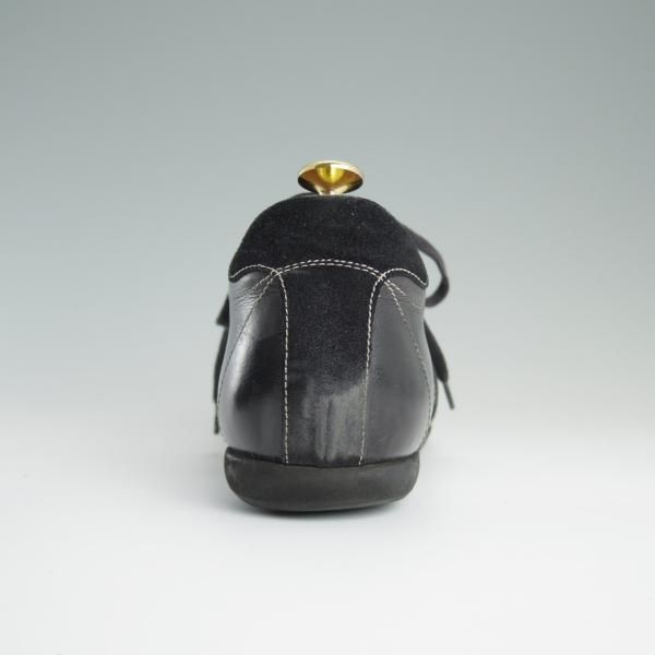 極上★(伊)サントーニ SIZE 6【★スニーカー/スエード×カーフ】黒〜茶/メンズ/シューズ/Santoni★d701