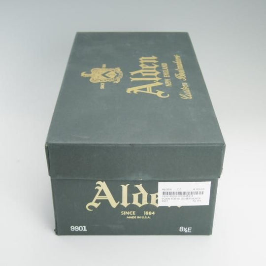 極美品★オールデン 8.5E【定価￥136,080-★コードバン仕様/9901】バリーラスト/プレーントゥ/黒/メンズ/Alden★d703