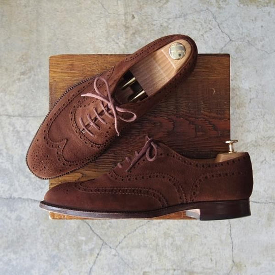 極上★チャーチ 85F/UK8.5【貴重★アンテロープ革/REAL CAPE BUCK/旧チャーチ】BUCK/73ラスト/3都市ロゴ/フルブローグ/Church's★d705