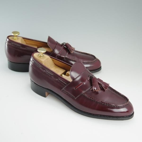 美品★チャーチ UK7.5程度【旧チャーチ★ブックバインダーカーフ/3都市ロゴ】93ラスト/タッセルローファー/赤茶/メンズ/Church's★d706
