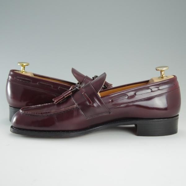 美品★チャーチ UK7.5程度【旧チャーチ★ブックバインダーカーフ/3都市ロゴ】93ラスト/タッセルローファー/赤茶/メンズ/Church's★d706