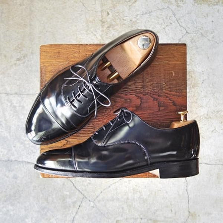 極上★(英)グレンソン 7.5G【貴重★Feather Master/ストレートチップ】6374-01/ポリッシュレザー/黒/メンズ/GRENSON★d707