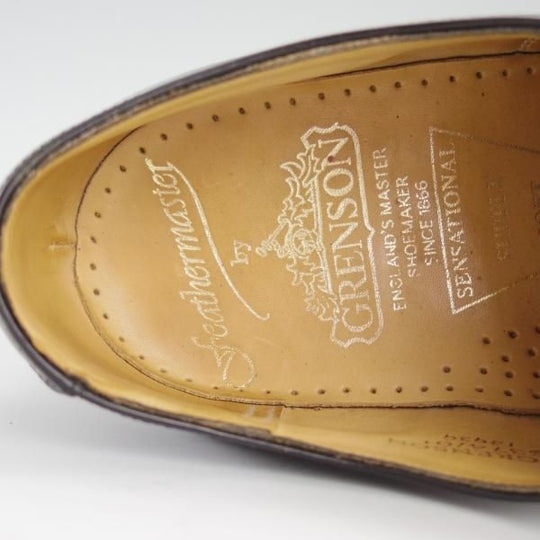 極上★(英)グレンソン 7.5G【貴重★Feather Master/ストレートチップ】6374-01/ポリッシュレザー/黒/メンズ/GRENSON★d707
