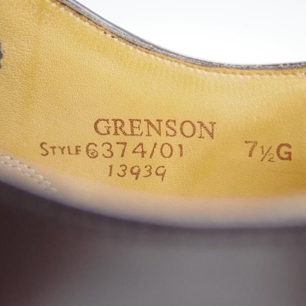 極上★(英)グレンソン 7.5G【貴重★Feather Master/ストレートチップ】6374-01/ポリッシュレザー/黒/メンズ/GRENSON★d707
