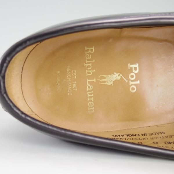 美品★(英)アルフレッドサージェント US8D/UK7.5【★(米)ラルフローレン別注/POLO Ralph Lauren】コインローファー/黒/Alfred Sargent★d715