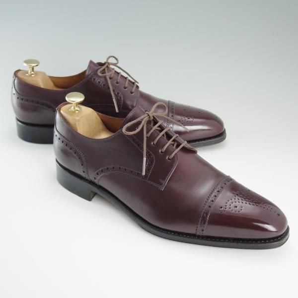 極美品★(スペイン製)YANKO/ヤンコ SIZE 8.5【★グッドイヤーウェルテッド製法/セミブローグ】14468/カーフ/赤茶/メンズ★d717